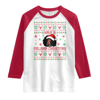 Have A Melanin Christmas Raglan Shirt Cute Black Santa Girl Ugly Xmas - Wonder Print Shop