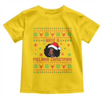 Have A Melanin Christmas Toddler T Shirt Cute Black Santa Girl Ugly Xmas - Wonder Print Shop