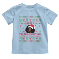 Have A Melanin Christmas Toddler T Shirt Cute Black Santa Girl Ugly Xmas - Wonder Print Shop