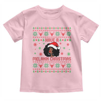 Have A Melanin Christmas Toddler T Shirt Cute Black Santa Girl Ugly Xmas - Wonder Print Shop
