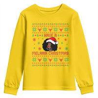 Have A Melanin Christmas Youth Sweatshirt Cute Black Santa Girl Ugly Xmas - Wonder Print Shop