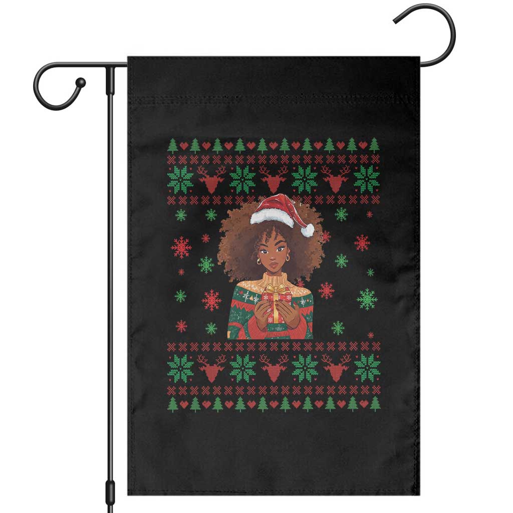 Black Queen Christmas Garden Flag African American Girl Black Pride - Wonder Print Shop
