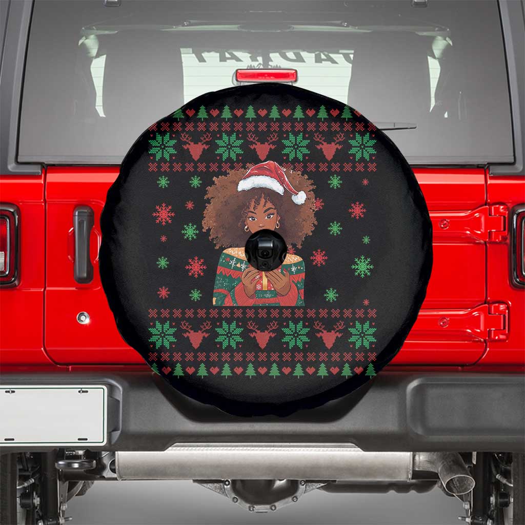 Black Queen Christmas Spare Tire Cover African American Girl Black Pride - Wonder Print Shop