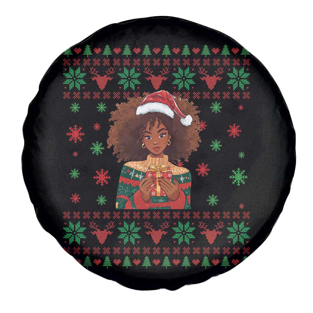 Black Queen Christmas Spare Tire Cover African American Girl Black Pride - Wonder Print Shop