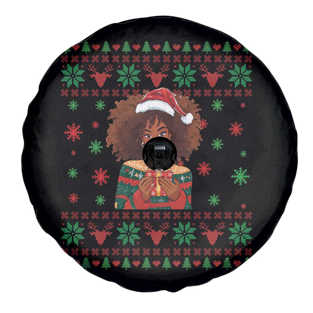 Black Queen Christmas Spare Tire Cover African American Girl Black Pride - Wonder Print Shop