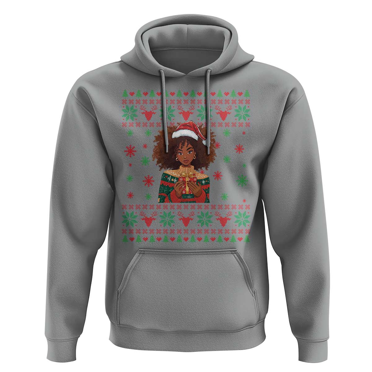 Black Queen Christmas Hoodie African American Girl Black Pride - Wonder Print Shop