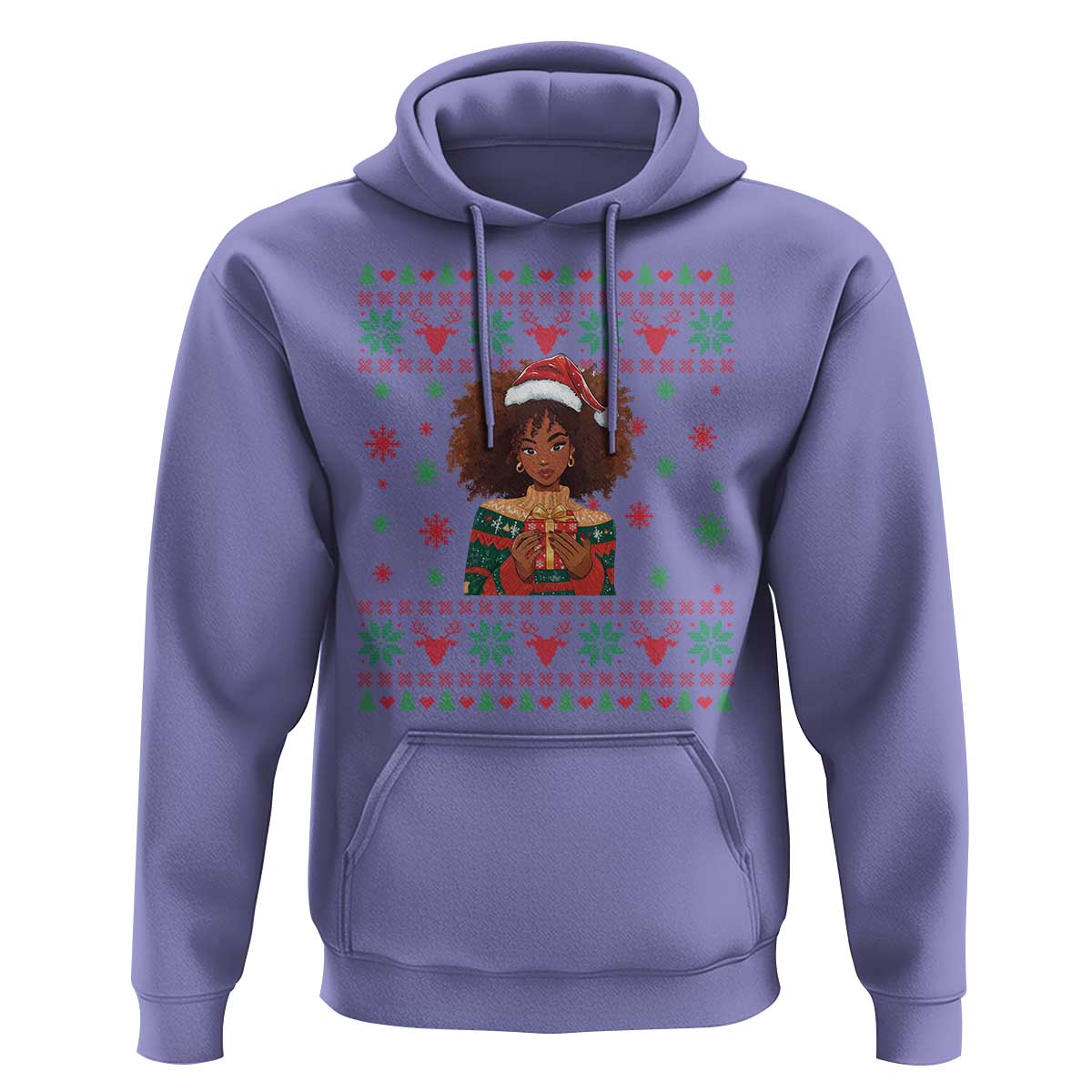 Black Queen Christmas Hoodie African American Girl Black Pride - Wonder Print Shop