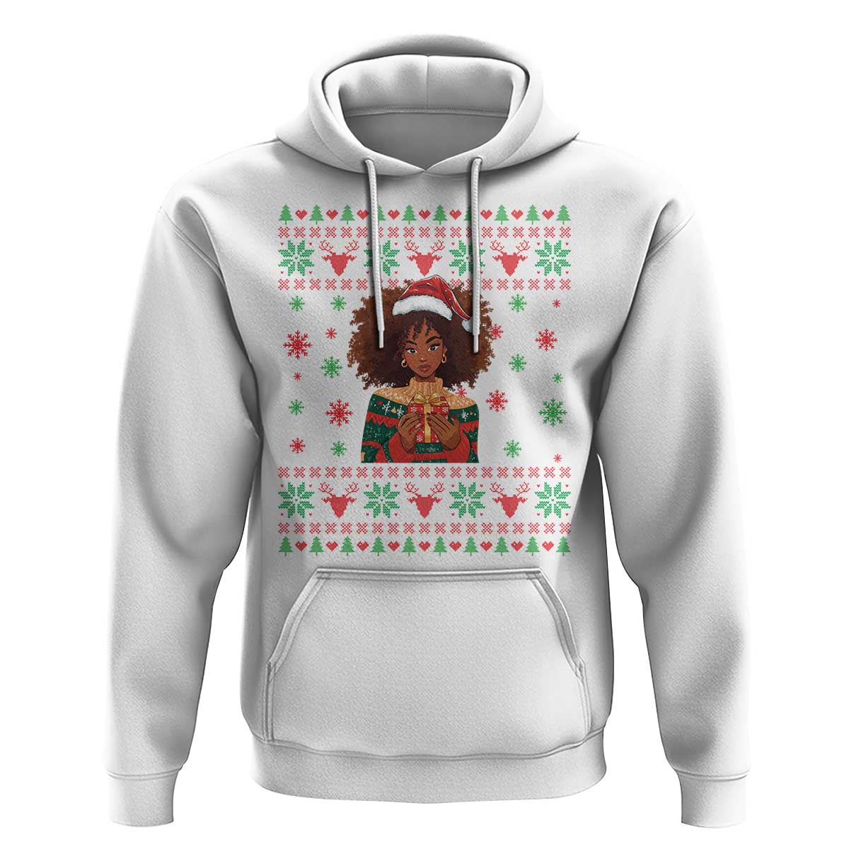 Black Queen Christmas Hoodie African American Girl Black Pride - Wonder Print Shop