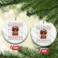 Black Queen Christmas Ceramic Ornament African American Girl Black Pride - Wonder Print Shop