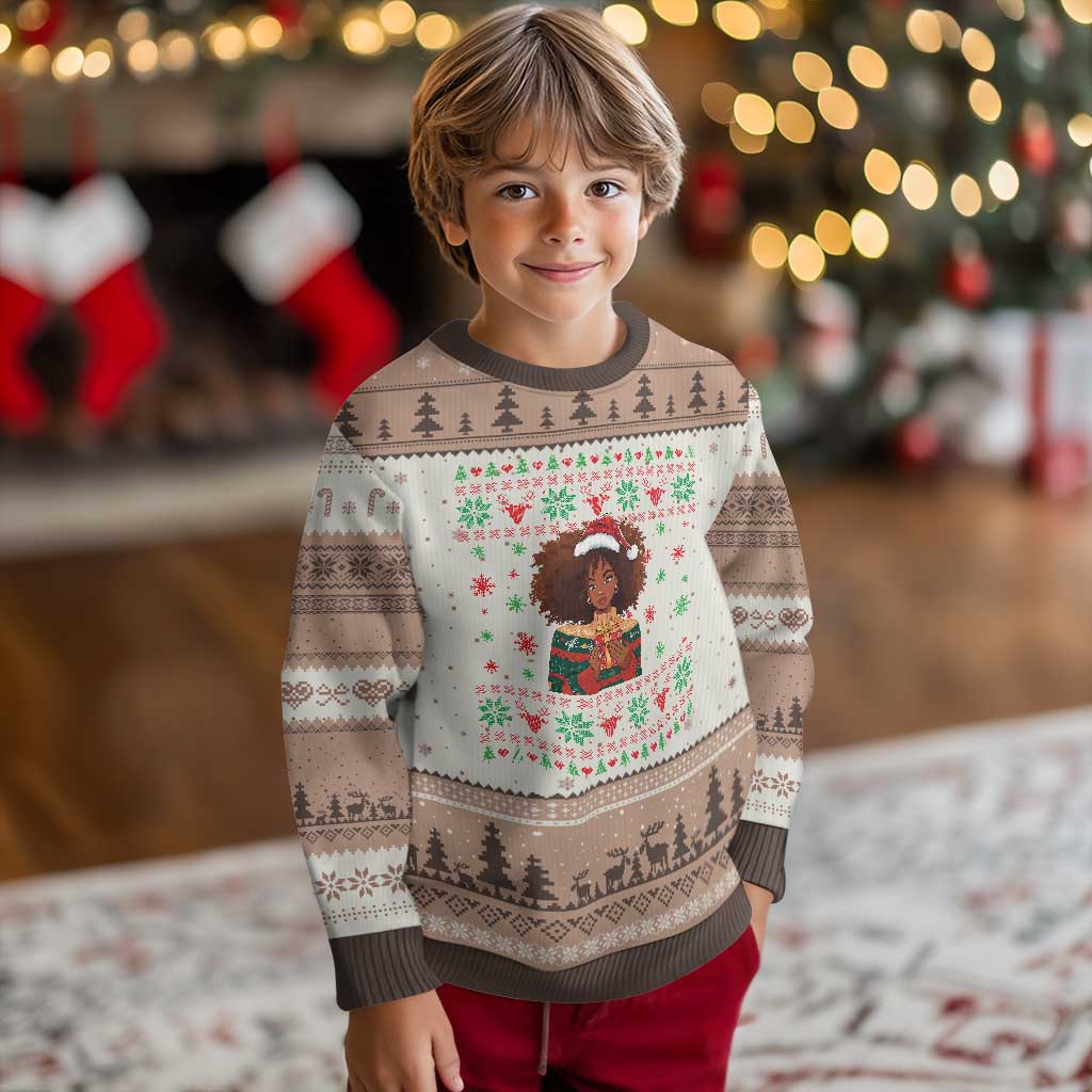Black Queen Xmas Ugly Christmas Sweater African American Girl Black Pride - Wonder Print Shop