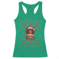 Black Queen Christmas Racerback Tank Top African American Girl Black Pride - Wonder Print Shop