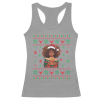 Black Queen Christmas Racerback Tank Top African American Girl Black Pride - Wonder Print Shop