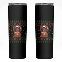 Black Queen Christmas Skinny Tumbler African American Girl Black Pride - Wonder Print Shop