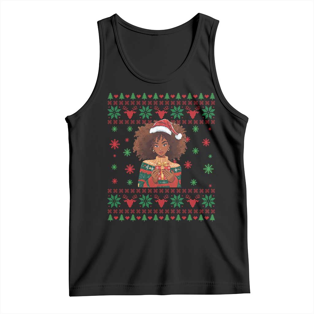 Black Queen Christmas Tank Top African American Girl Black Pride - Wonder Print Shop