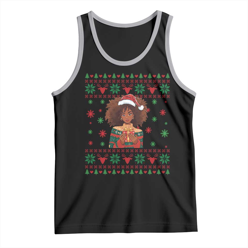 Black Queen Christmas Tank Top African American Girl Black Pride - Wonder Print Shop