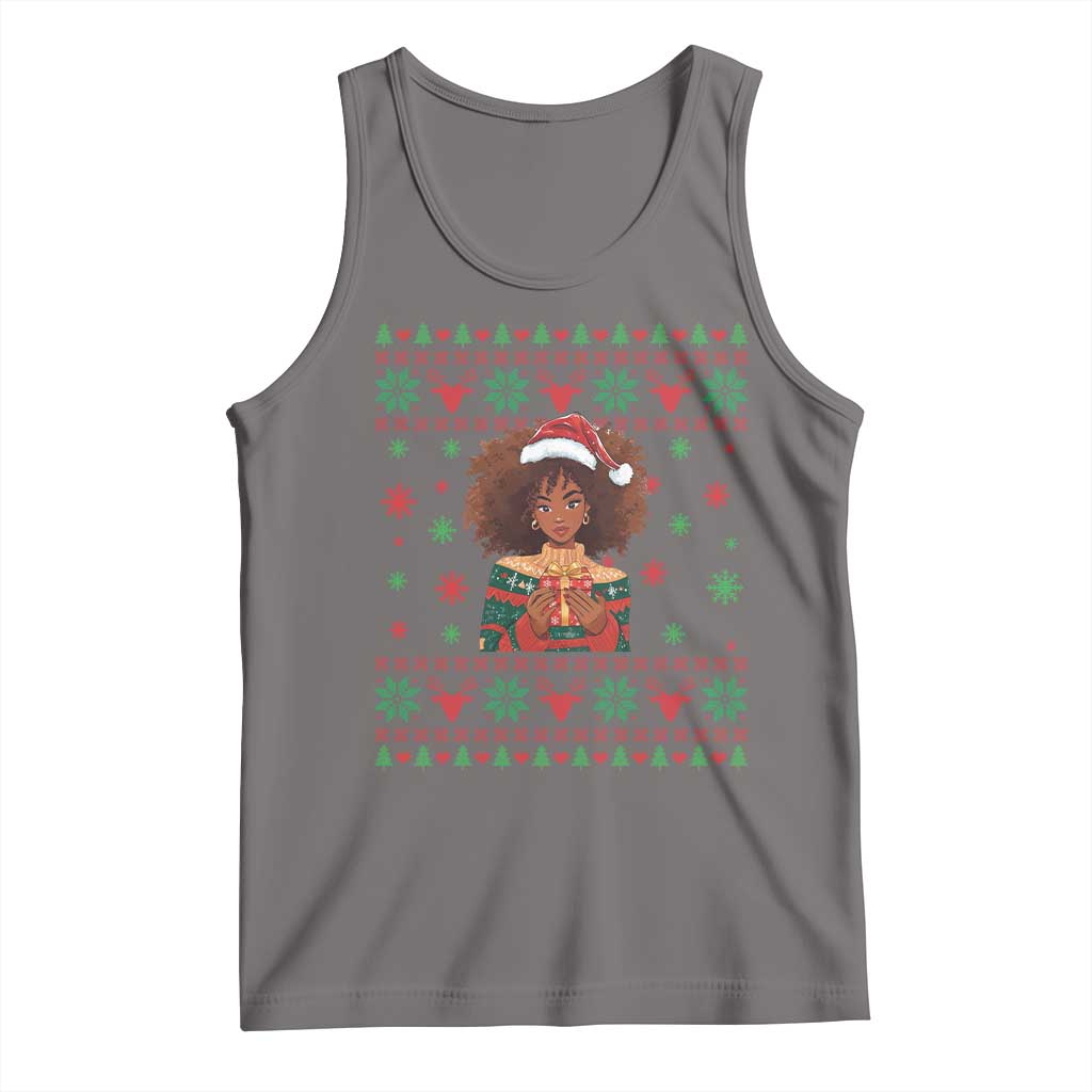 Black Queen Christmas Tank Top African American Girl Black Pride - Wonder Print Shop