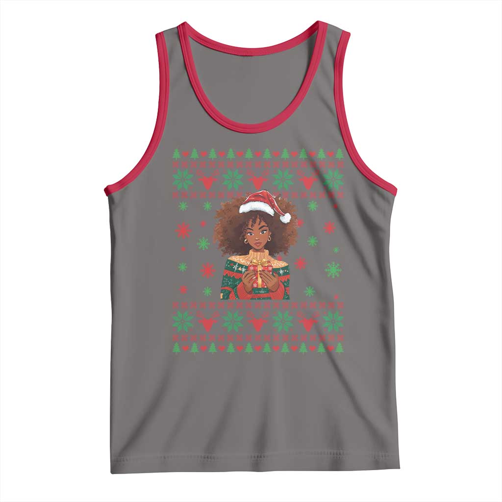 Black Queen Christmas Tank Top African American Girl Black Pride - Wonder Print Shop