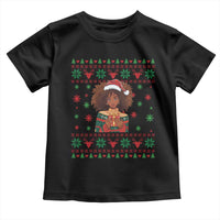Black Queen Christmas Toddler T Shirt African American Girl Black Pride - Wonder Print Shop