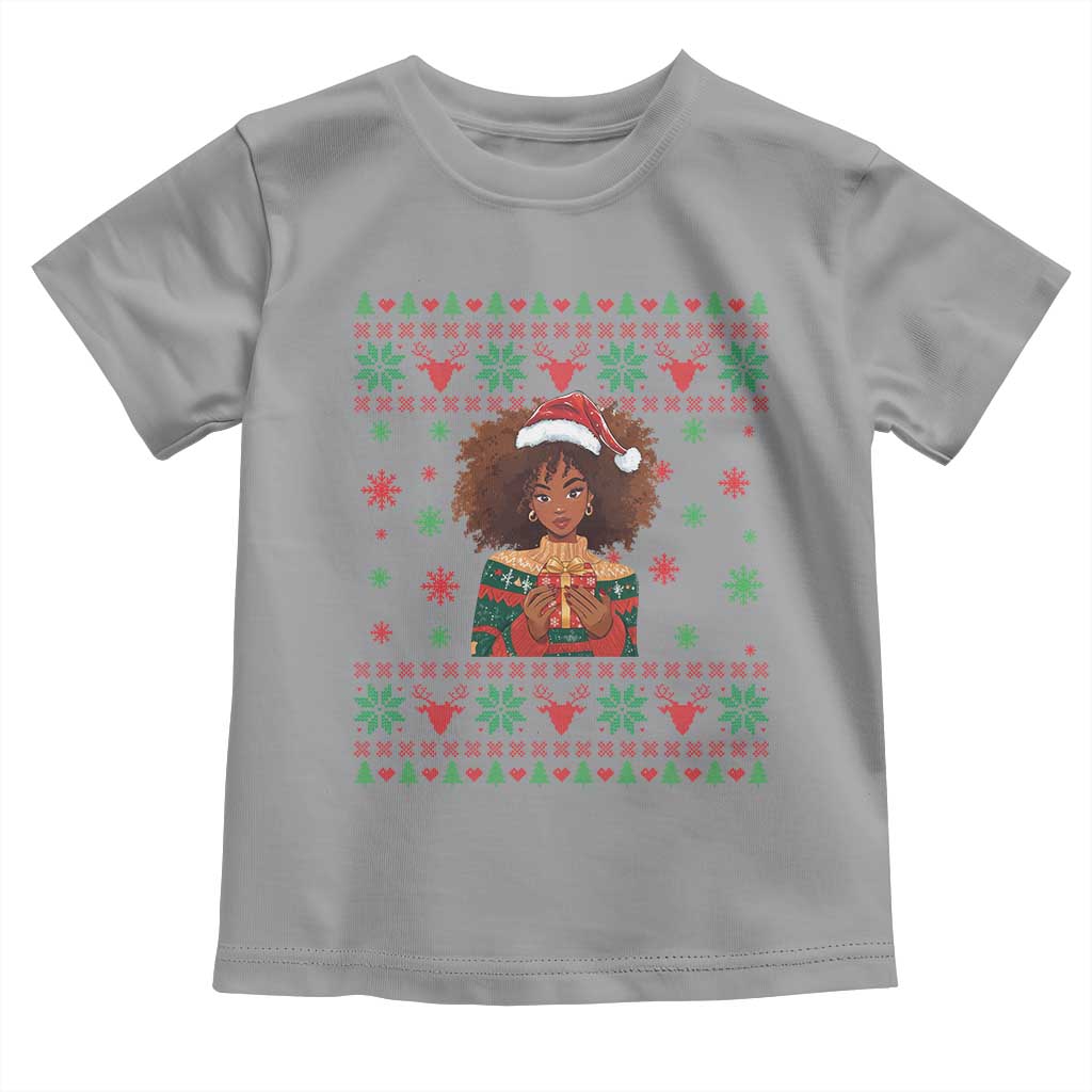 Black Queen Christmas Toddler T Shirt African American Girl Black Pride - Wonder Print Shop