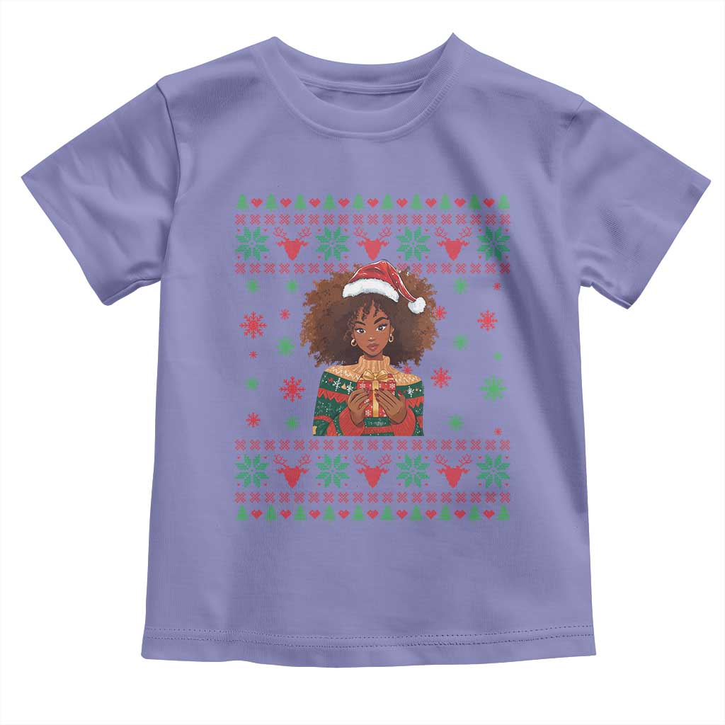 Black Queen Christmas Toddler T Shirt African American Girl Black Pride - Wonder Print Shop