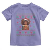 Black Queen Christmas Toddler T Shirt African American Girl Black Pride - Wonder Print Shop