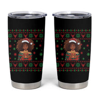 Black Queen Christmas Tumbler Cup African American Girl Black Pride - Wonder Print Shop