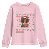 Black Queen Christmas Youth Sweatshirt African American Girl Black Pride - Wonder Print Shop