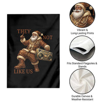 They Not Like Us Garden Flag Funny Christmas Black Santa Claus - Wonder Print Shop