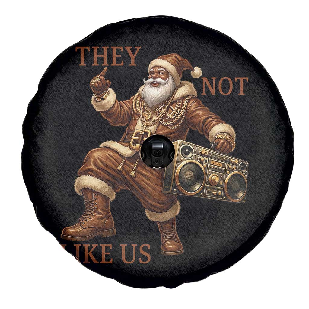 They Not Like Us Spare Tire Cover Funny Christmas Black Santa Claus - Wonder Print Shop
