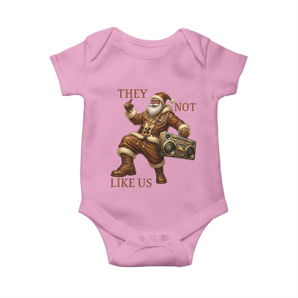 They Not Like Us Baby Onesie Funny Christmas Black Santa Claus - Wonder Print Shop