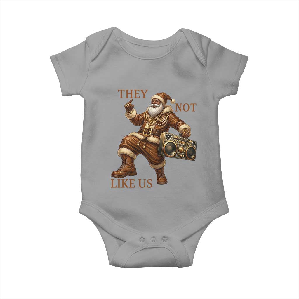 They Not Like Us Baby Onesie Funny Christmas Black Santa Claus - Wonder Print Shop