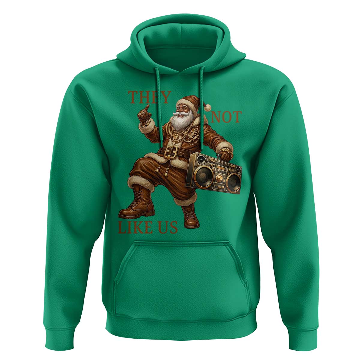 They Not Like Us Hoodie Funny Christmas Black Santa Claus - Wonder Print Shop