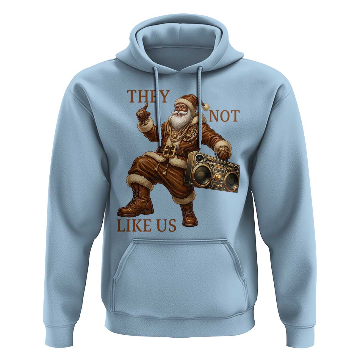 They Not Like Us Hoodie Funny Christmas Black Santa Claus - Wonder Print Shop