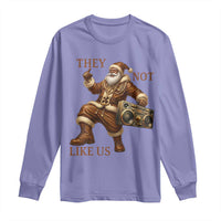 They Not Like Us Long Sleeve Shirt Funny Christmas Black Santa Claus - Wonder Print Shop