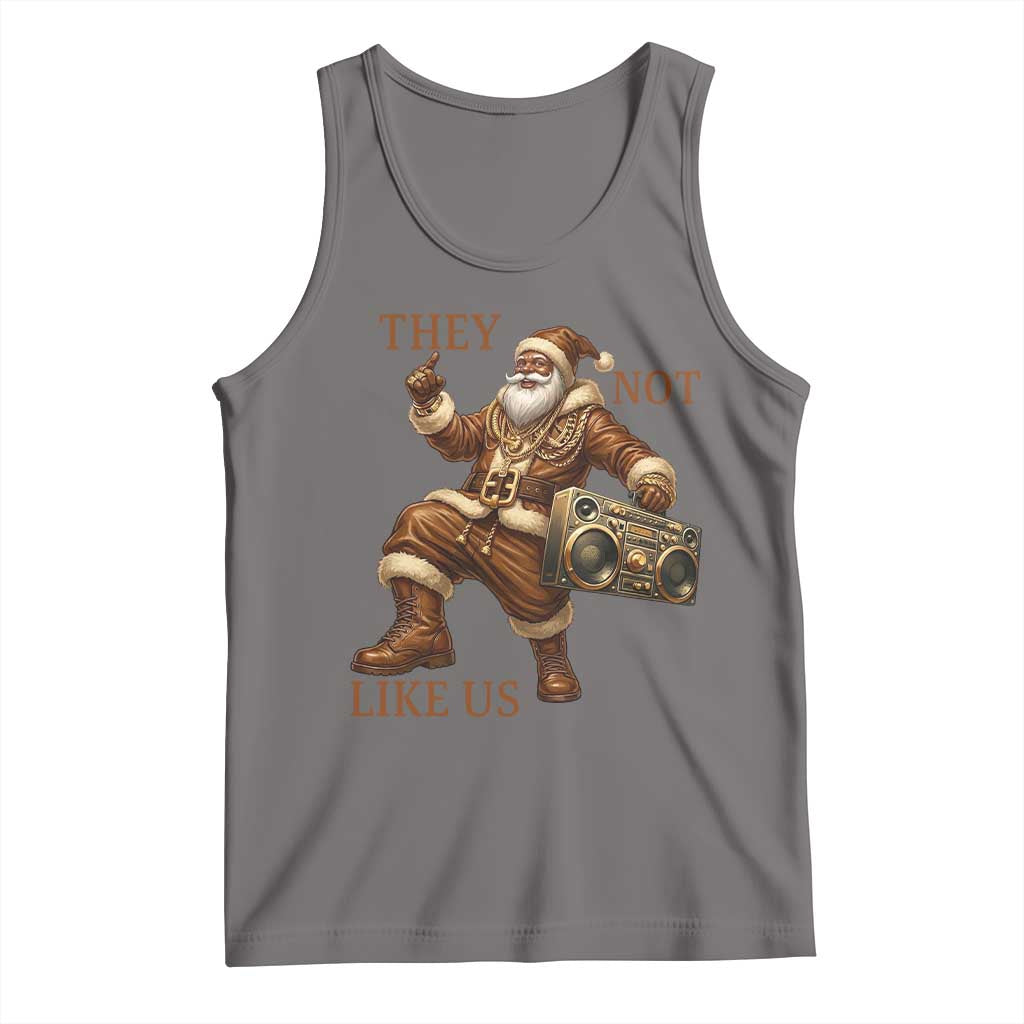 They Not Like Us Tank Top Funny Christmas Black Santa Claus - Wonder Print Shop