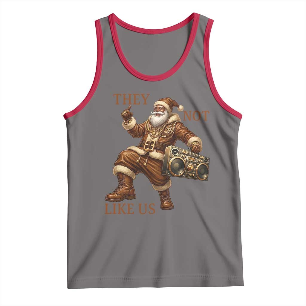 They Not Like Us Tank Top Funny Christmas Black Santa Claus - Wonder Print Shop