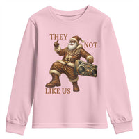 They Not Like Us Youth Sweatshirt Funny Christmas Black Santa Claus - Wonder Print Shop