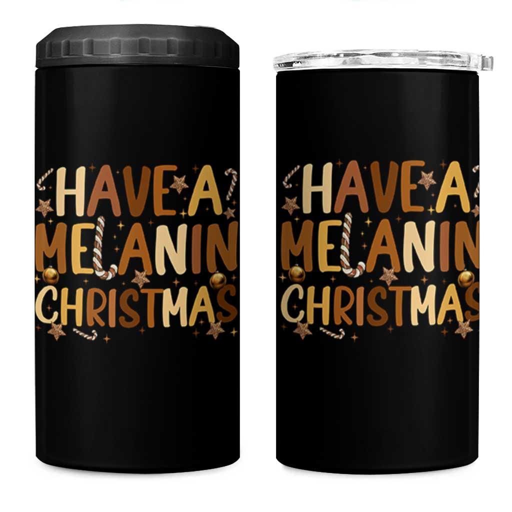 Funny Black Pride Have A Melanin Christmas 4 in 1 Can Cooler Tumbler Culture Gift - Wonder Print Shop