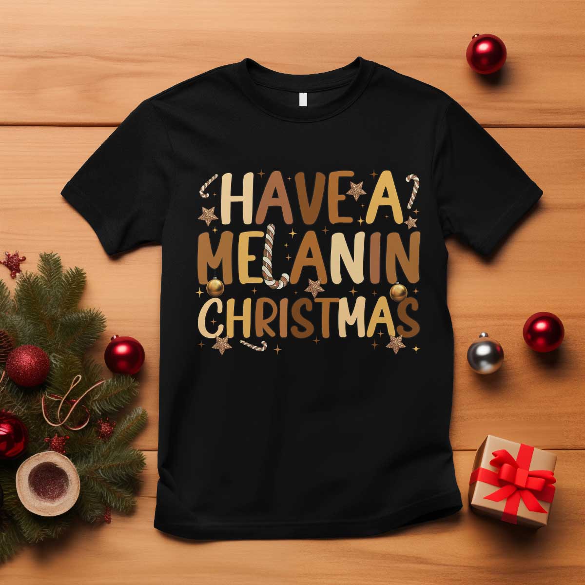 Funny Black Pride Have A Melanin Christmas T Shirt Culture Gift - Wonder Print Shop