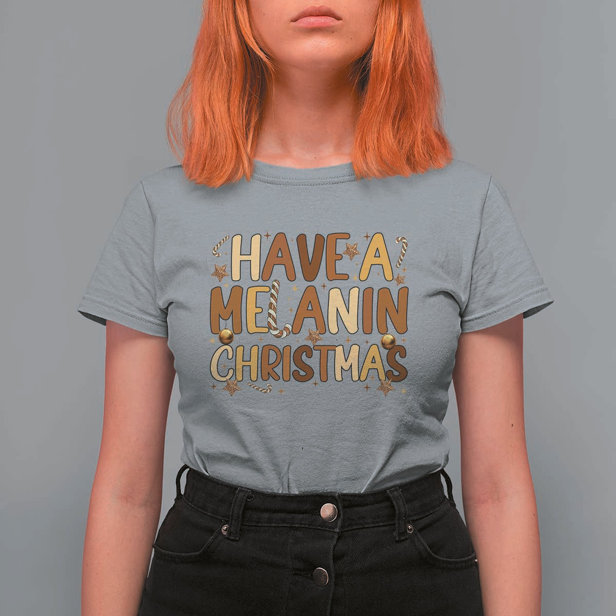 Funny Black Pride Have A Melanin Christmas T Shirt For Women Culture Gift - Wonder Print Shop