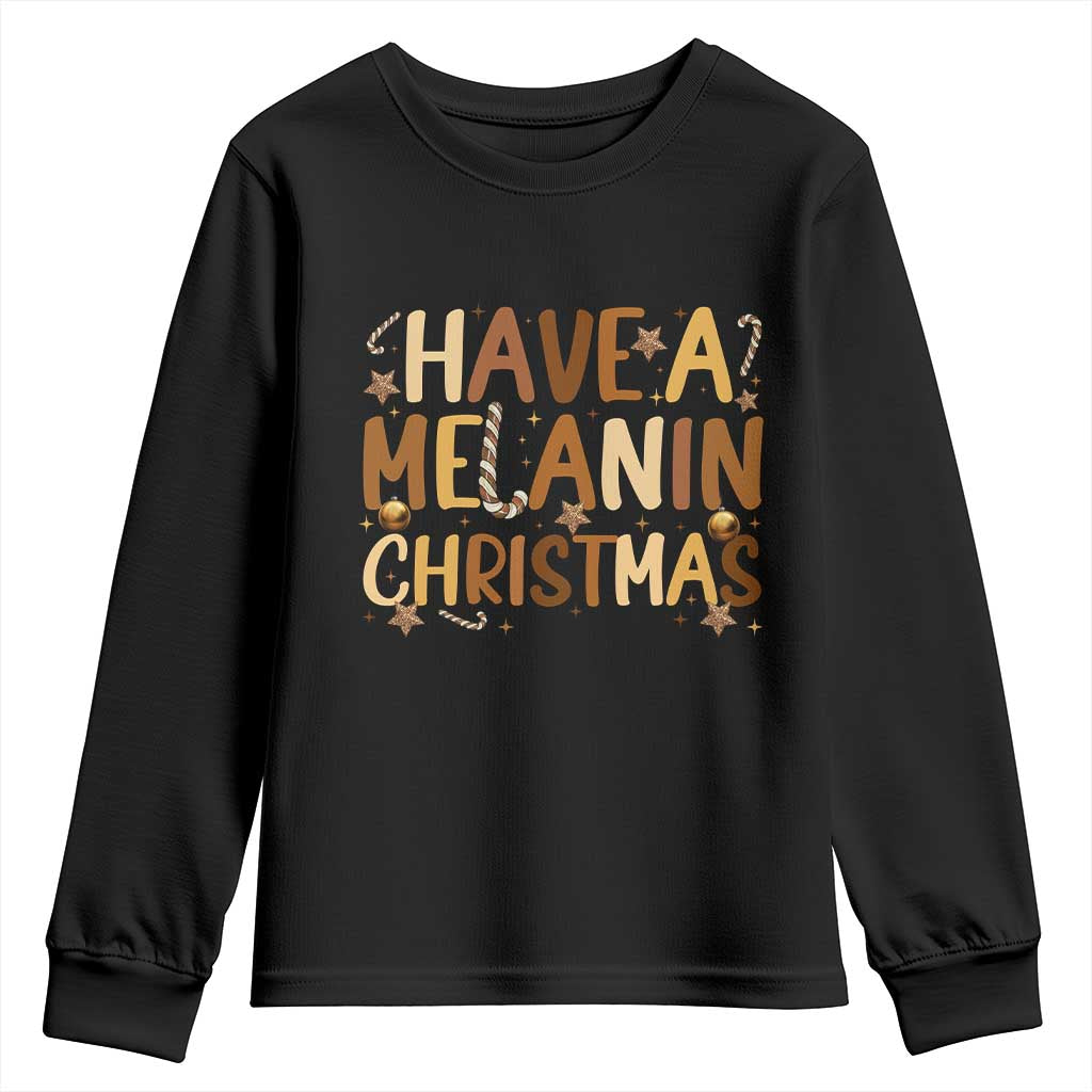 Funny Black Pride Have A Melanin Christmas Youth Sweatshirt Culture Gift - Wonder Print Shop