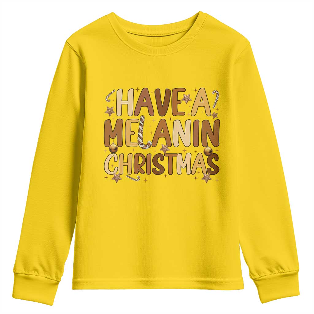 Funny Black Pride Have A Melanin Christmas Youth Sweatshirt Culture Gift - Wonder Print Shop