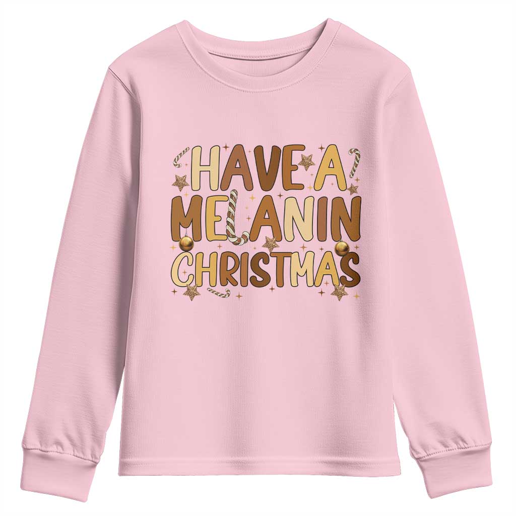 Funny Black Pride Have A Melanin Christmas Youth Sweatshirt Culture Gift - Wonder Print Shop