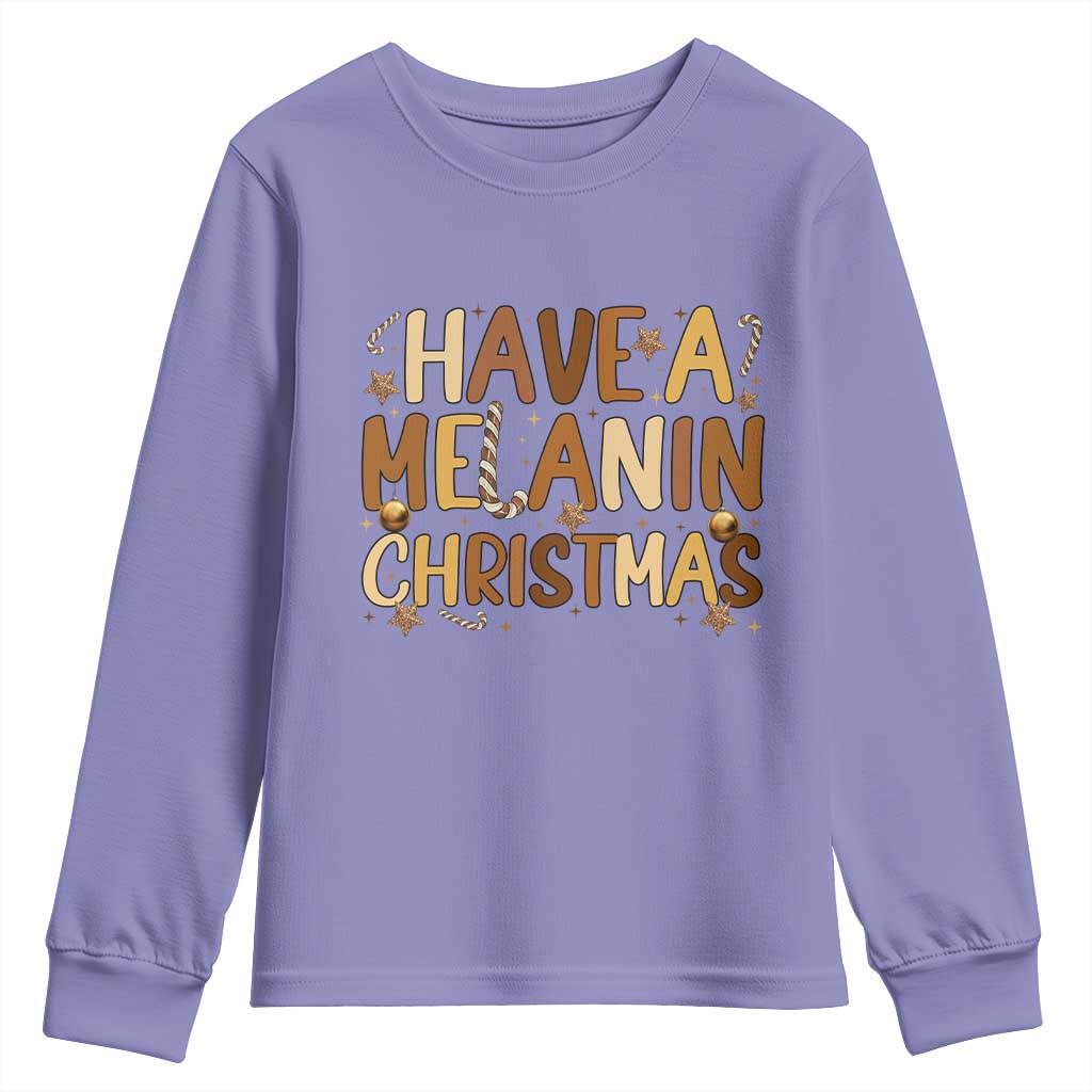 Funny Black Pride Have A Melanin Christmas Youth Sweatshirt Culture Gift - Wonder Print Shop