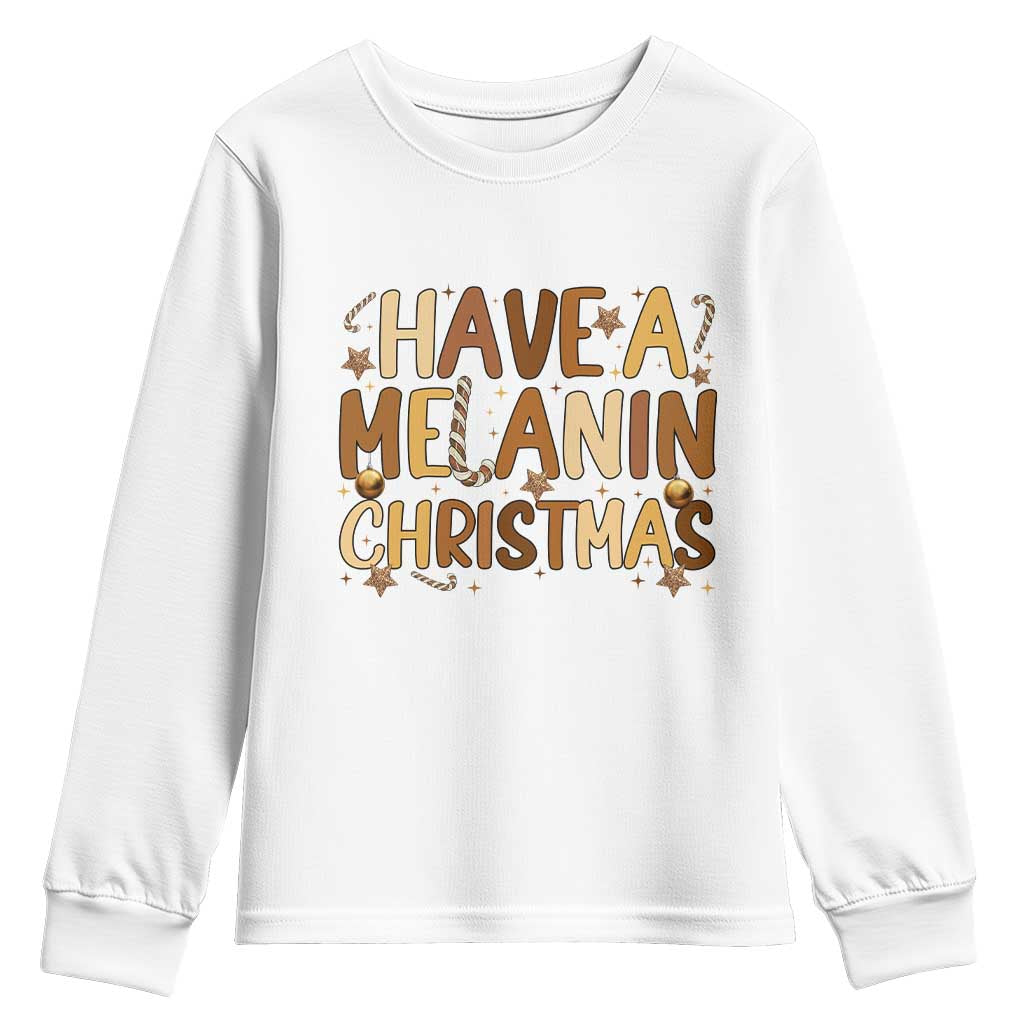 Funny Black Pride Have A Melanin Christmas Youth Sweatshirt Culture Gift - Wonder Print Shop