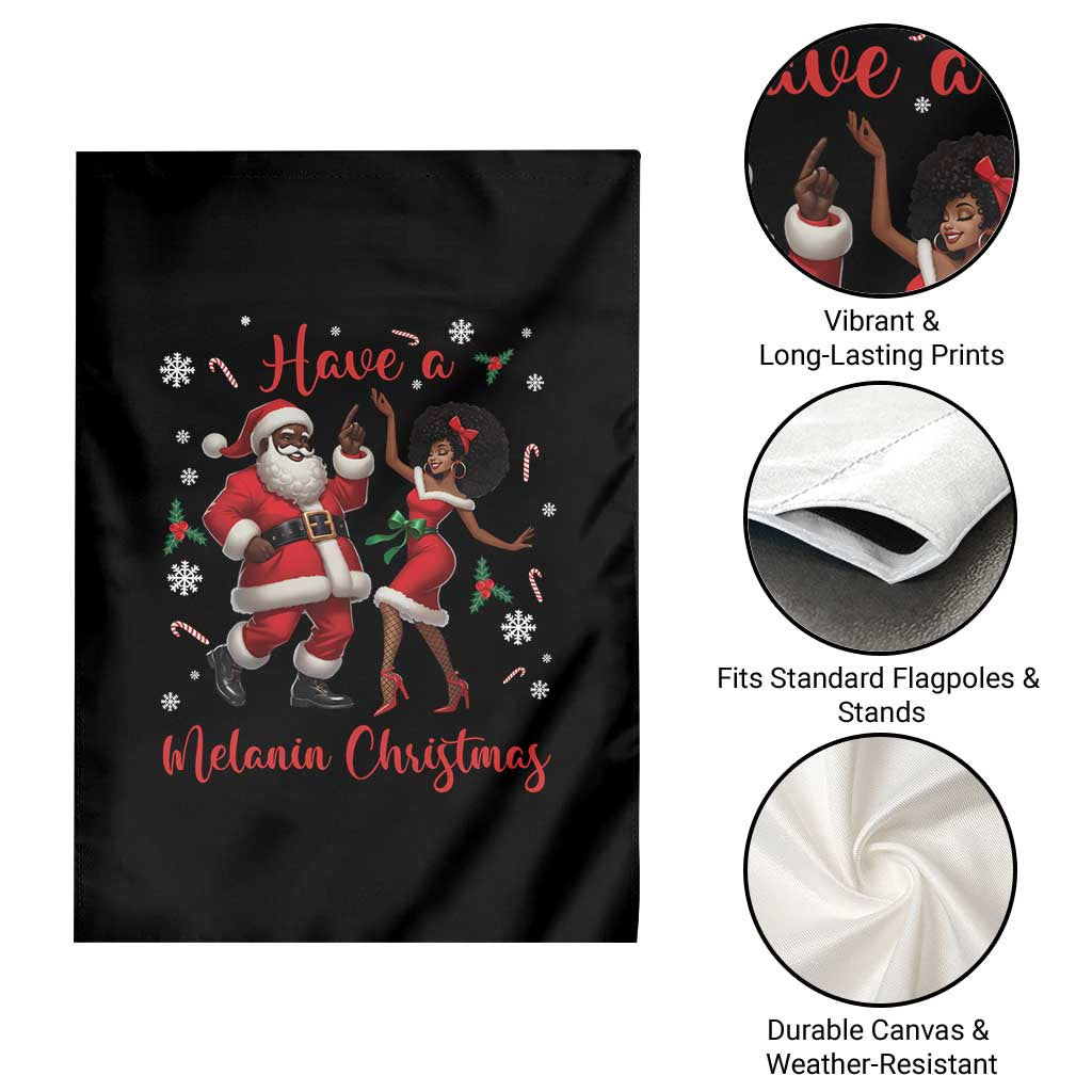 Have A Melanin Christmas Garden Flag Funny Dancing Santa And Mrs Claus Culture Gift - Wonder Print Shop