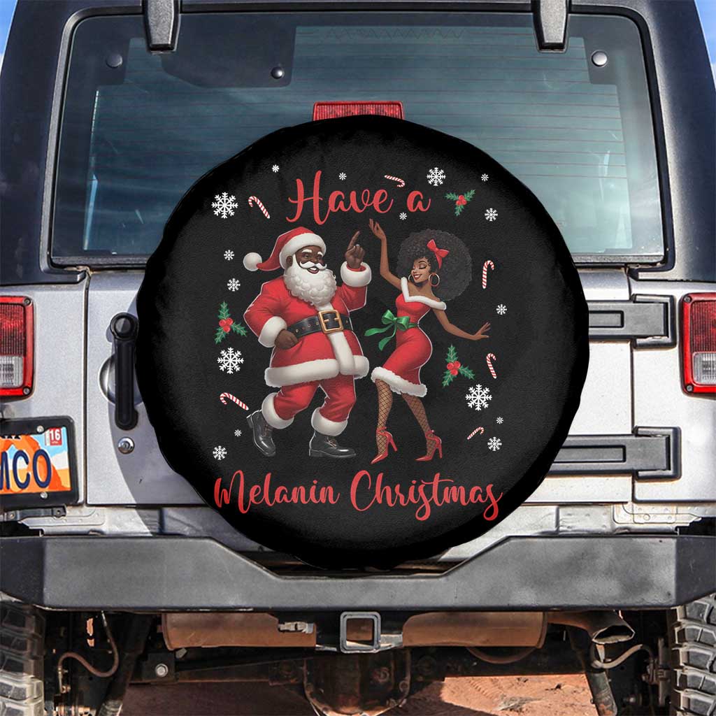 Have A Melanin Christmas Spare Tire Cover Funny Dancing Santa And Mrs Claus Culture Gift - Wonder Print Shop
