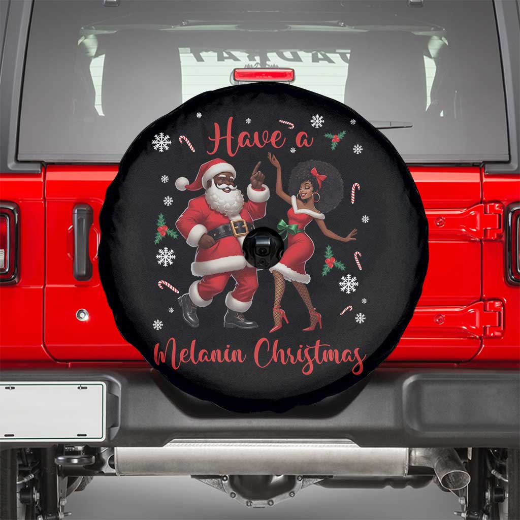 Have A Melanin Christmas Spare Tire Cover Funny Dancing Santa And Mrs Claus Culture Gift - Wonder Print Shop