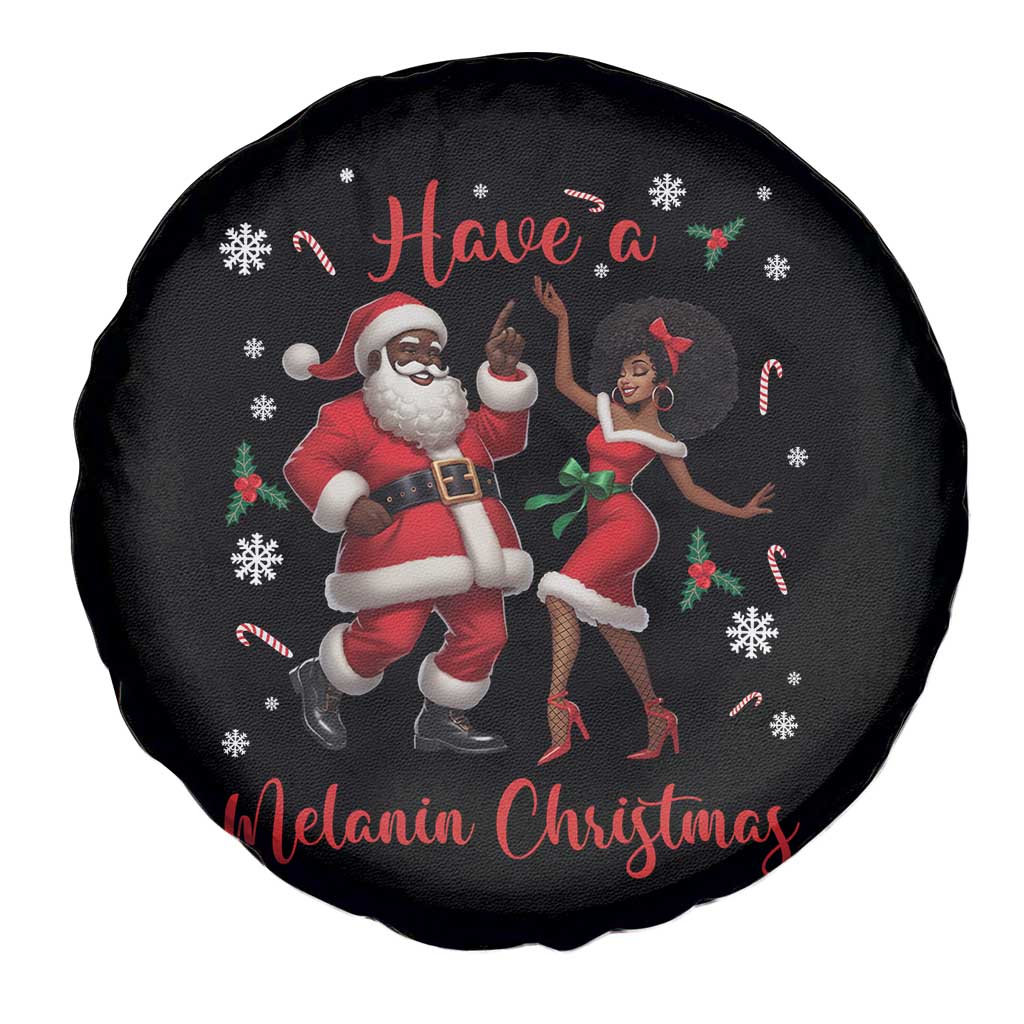 Have A Melanin Christmas Spare Tire Cover Funny Dancing Santa And Mrs Claus Culture Gift - Wonder Print Shop