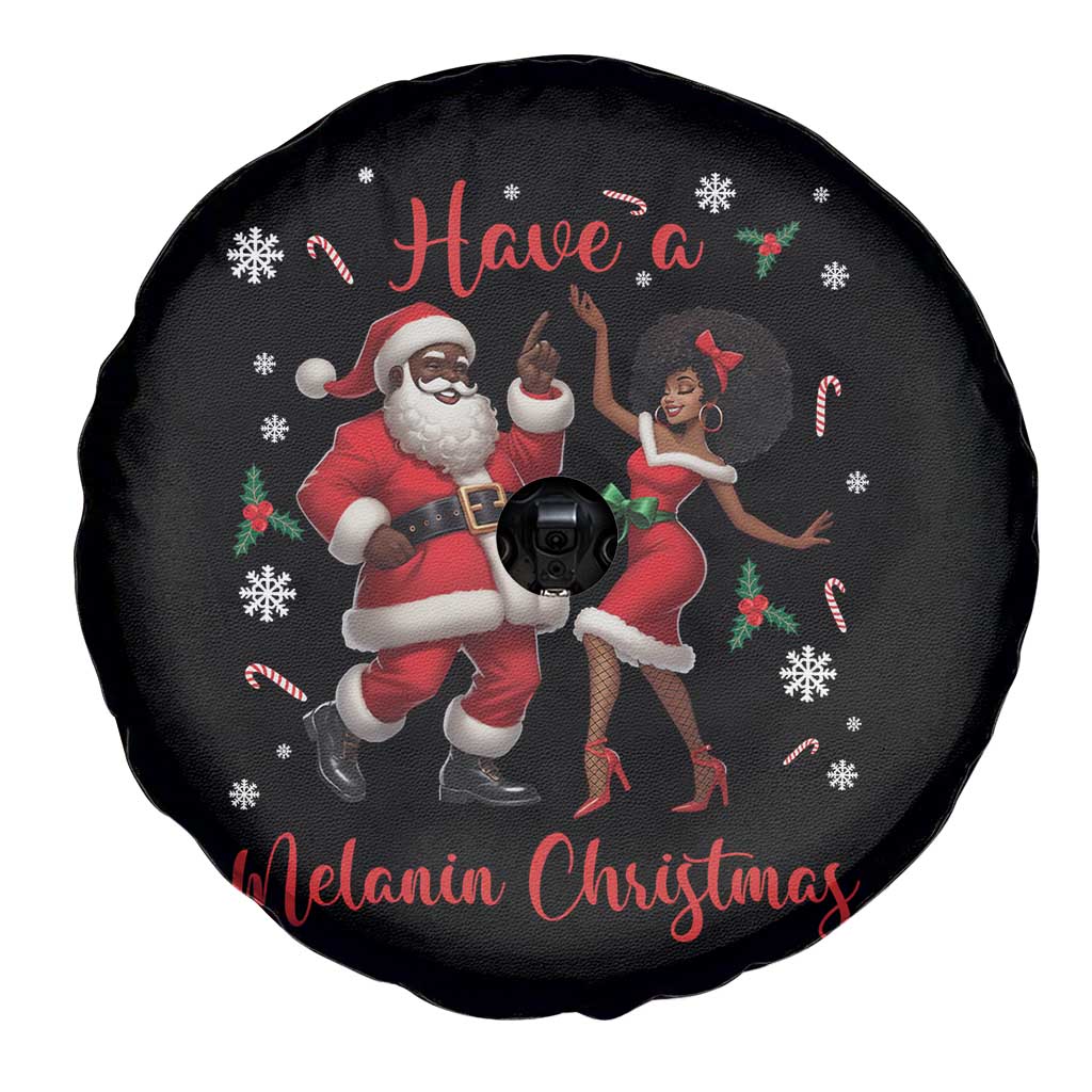 Have A Melanin Christmas Spare Tire Cover Funny Dancing Santa And Mrs Claus Culture Gift - Wonder Print Shop